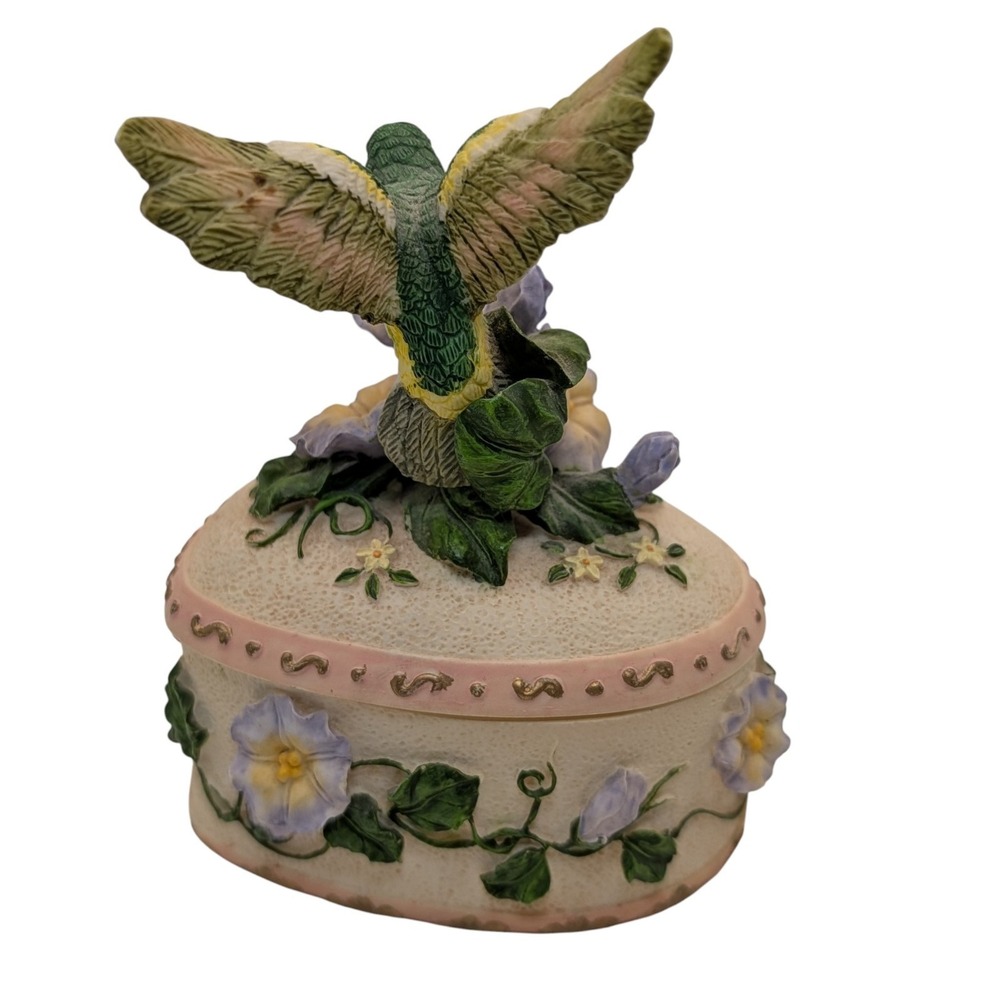 Heritage House Musical Trinket Heart Box Hummingbird Wind Beneath My Wing Works - Picture 5 of 10